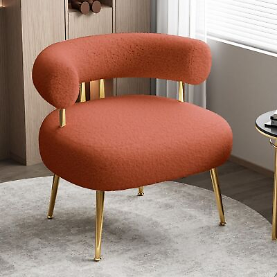 #ad Mid Century Sherpa Boucle Accent Chair Round Upholstered Barrel Arm Chair fo... $277.13