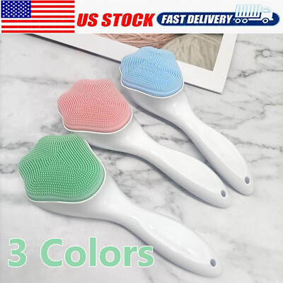 #ad Silicone Face Scrubber Exfoliating Brush Manual Handheld Facial Cleansing Soft $5.18