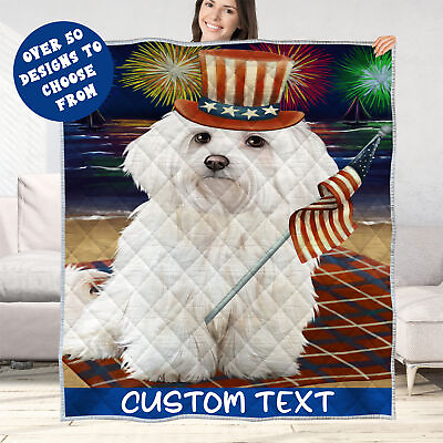 #ad Maltese Quilt Dog Bedding Personalized Bed Gift Many Designs NWT $54.99