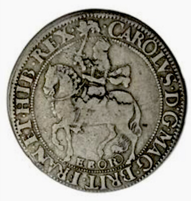 #ad 1643 4 Charles I Halfcrown York mm Lion EBOR Grp II Type VII S 2869 $1850.00