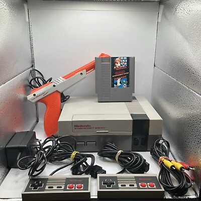 #ad NES Nintendo System Console Cleaned New 72 Pin Zapper Mario Bros Duck Hunt $134.99