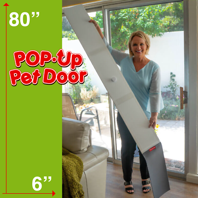 #ad 78 80quot; Pop Up Pet Door for Sliding Glass Doors amp; Screens Small Dog 5quot; x 12quot; open $64.99