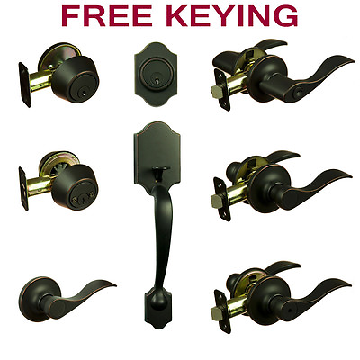 #ad Madison Oil Rubbed Bronze Door Lever Knob Hardware Collection $59.99