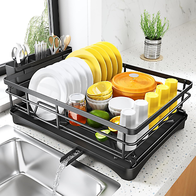 #ad Dish Drying Rack for Kitchen Counter Large Dish Rack with Drainboard Rustproo $41.88