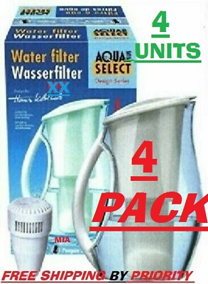 #ad 4 PK AQUA SELECT Waters Drinking Water Pitcher Filters with 4 FiltersGERMANY $38.98