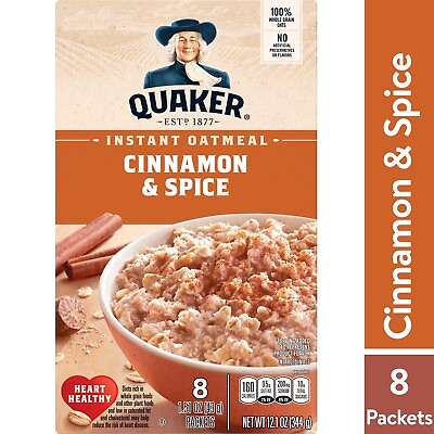 #ad Quaker Instant Oatmeal Cinnamon Spice 12.1 oz Box $7.63