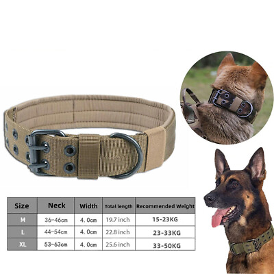 #ad 2quot; Wide Tactical Heavy Duty Nylon Large Dog Collar K9 Military With Metal Buckle $10.88
