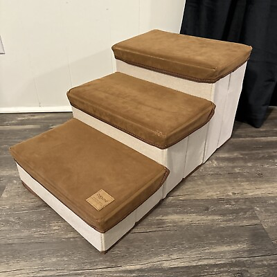 #ad DogLemi Pet Dog Foldable Dog Stair 3 Tier Dog for Couch Bed with Useful Storage $29.67