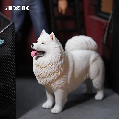 #ad JXK 1 6 Samoyed Model Animal Pet Collector Decor Cute Dog Kids Gift Toy Painted $54.99