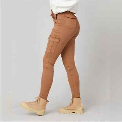 #ad Spanx Stretch Twill Ankle Skinny Cargo Pants Honey Glow Medium Petite $69.00