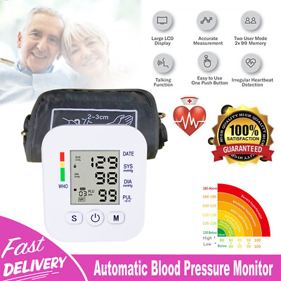 #ad Blood Pressure Monitor Digital BP Machine Cuff Pulse Meter Automatic Heart Rate $14.99