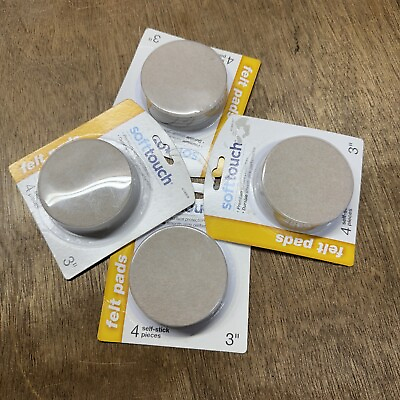 #ad Set of 4 SoftTouch 4 Pack 3 in Oatmeal Round Felt Pad $11.24