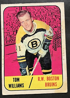#ad 1967 68 Topps Hockey card Tom Williams #40 RW Boston Bruins PTD CANADA $10.99