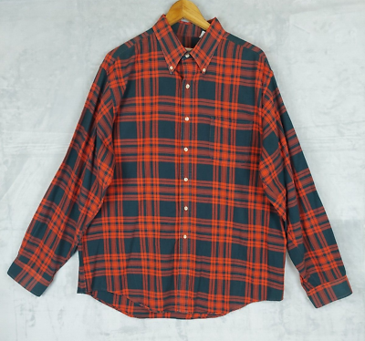 #ad Viyella XL Shirt Long Sleeve Button Down Wool Blend Red Green Plaid Check $22.39