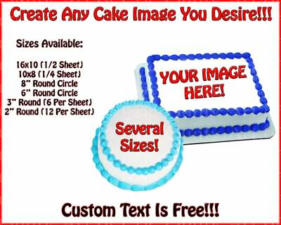 #ad Create Your Custom Birthday Cake Edible 2D Fondant Cake Cupcake Topper * $9.98