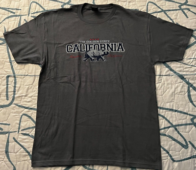 #ad Mens bear california republic t shirt the golden state size large gray New $16.01