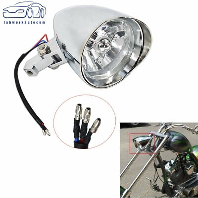 #ad Universal Aluminum Motorcycle Chopper Bobber 4.5quot; Custom Head Light Lamp $54.16