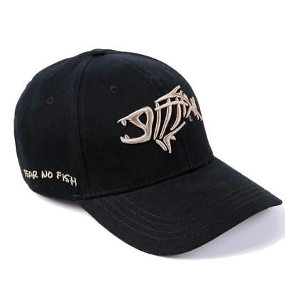 #ad Fish Cap Bone Skeleton Baseball Adjustable Sun Embroidery Cotton Hat Men Cap new $10.90
