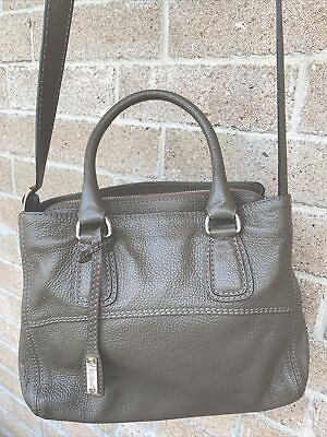 #ad Heyraud Medium Leather Grey Shoulder Satchel Bag Excellent Condition Preowned $24.00