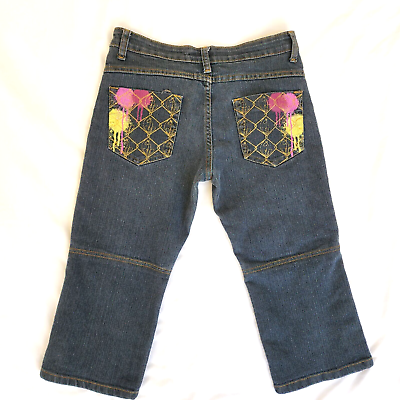 #ad What#x27;s Hot Stretch Denim Capri Jeans Decorated Back Pockets Size S $10.00