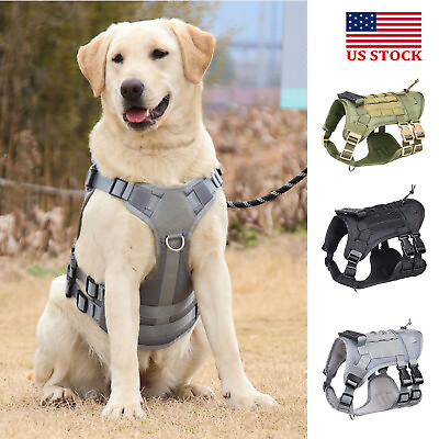 #ad #ad Tactical Dog Harness No pull with Handle Military Dog Vest Working Dog $18.04