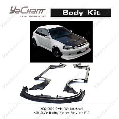 #ad FRP Mamp;M Style Racing Hyper Body Kit For 96 00 Civic EK Hatchback Fender Lip $899.00