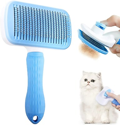 #ad Self Cleaning Slicker Brush Dog Cat Pet Grooming Shedding Comb Rake High quality $8.19