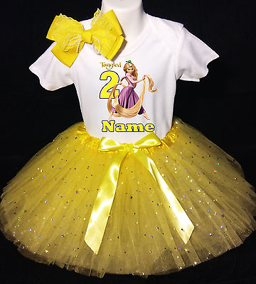 #ad TANGLED 2nd second 2 Birthday ***With NAME*** Tutu Dress Fast Shipping Yellow $37.95