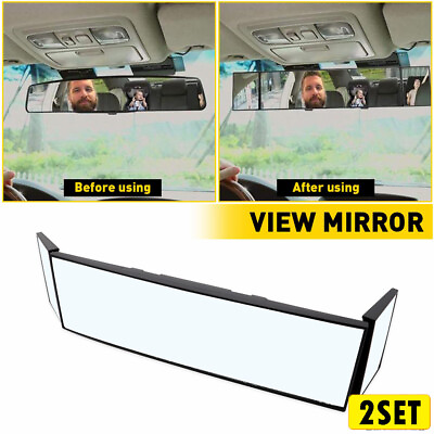 #ad 2Set Universal Car Interior For Vision Large Rear View Wide Mirror Angle Blindsp GBP 35.99