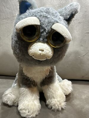 #ad Feisty Pets Husky Dog Sammy Suckerpunch Gray Plush 9” Evil Grin Stuffed Animal $9.96