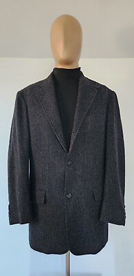 #ad Polo Soft Dark Grey Wool Tweed Sport Coat Size 39 Small $65.99