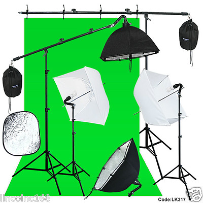 #ad Photography Studio Lighting Backdrop Boom Stand Photo Light Kit $139.00