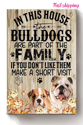 #ad In This House Bull Dogs Animal Dog Lover Bull Dog Foster Poster poster Wall A... $19.52