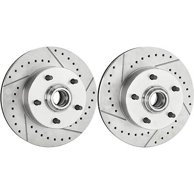 #ad 69 72 GM Drilled and Slotted Brake Rotors 11 In. 5 on 4 3 4 BP $113.99
