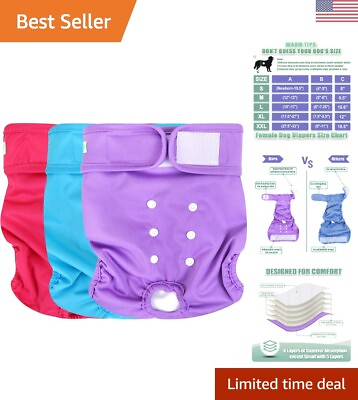#ad Washable Reusable Dog Diapers Small Size Pack of 3 Female Dogs in Heat $19.99