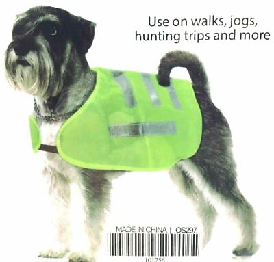 New Reflective Safety Dog Vest Fluorescent Yellow Choose Size Small Medium Large $6.99