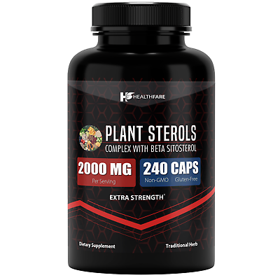 #ad Plant Sterols 2000mg 240 Count Maximum Strength Beta Sitosterol by Healthfare $19.99