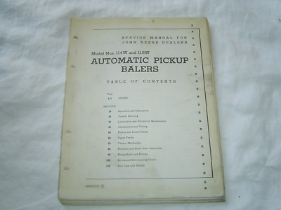 #ad John Deere 114W 116W automatic pickup baler shop service manual $55.00