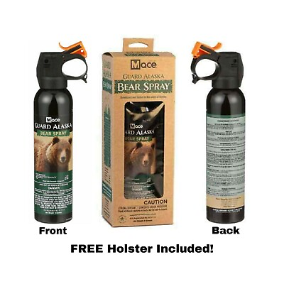 #ad Mace Guard Alaska Bear Spray Deterrent 9 oz amp; FREE Nylon Canister Holster EPA $39.99