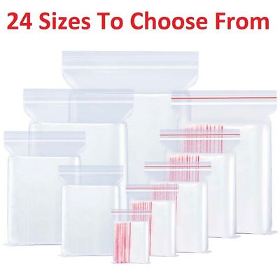 #ad Clear PE Zip lock Food Grade Bags Plastic Grip Self Seal Resealable Storage Bags $113.46