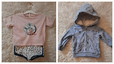 #ad 3 pc Unisex Baby Clothing Bundle Fleece Jacket amp; Short Outfit Size 9M $9.50