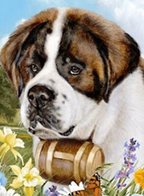 #ad Outdoor Small Flag Saint Bernard Dog Summer Flowers Garden Flag $12.71