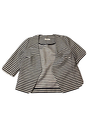#ad  Woman#x27;s XS Blue Striped Summer Jacket $14.95