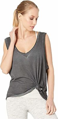 #ad FP Movement Free People Henry Tank Top Womens Black Grey Size Small $48 $30.43