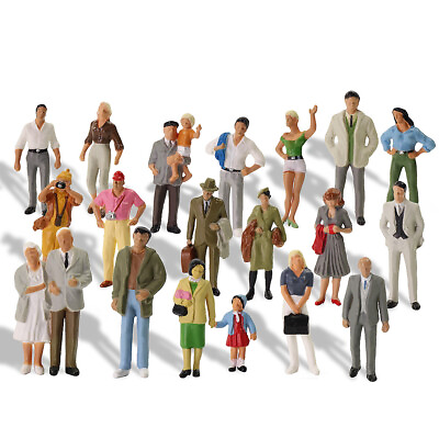 #ad 20pcs Model Trains O Scale Painted Figures 1:43 Scale Standing People P4309 $13.99
