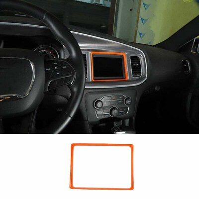 #ad #ad 2015 2021 For Dodge Charger ABS Orange Covers Trim GPS Navigation Panel Frame 1X $30.47