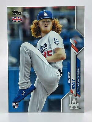 #ad 2020 Topps UK Edition DUSTIN MAY Dodgers rc #185 Rookie Free Shipping $1.79