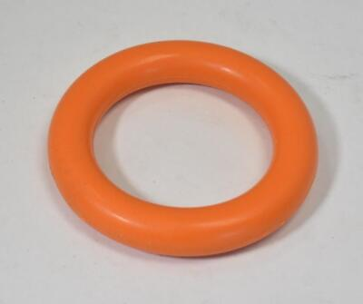 #ad Rubber Dog Ring Toy Orange Tough Rubber Chew Play Trainer Teeth Cleaner $13.99