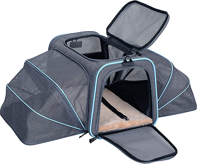 #ad Petsfit Expandable Large Cat Carrier Small Dog Carriers Airline Approved 17quot; Lx $90.92