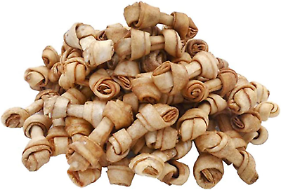 Mon2sun Dog Rawhide Knot Bones for Small Dogs Chicken Flavor 2.5quot; Pack of 60 $25.99